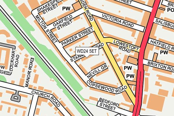 WD24 5ET map - OS OpenMap – Local (Ordnance Survey)