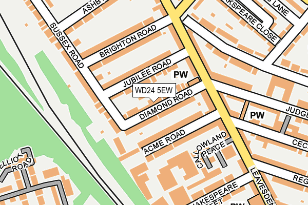 WD24 5EW map - OS OpenMap – Local (Ordnance Survey)
