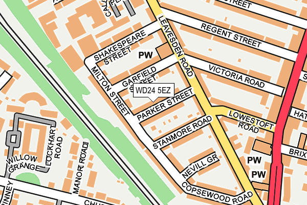 WD24 5EZ map - OS OpenMap – Local (Ordnance Survey)