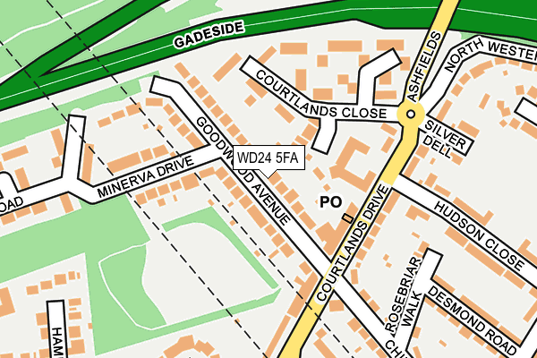 WD24 5FA map - OS OpenMap – Local (Ordnance Survey)