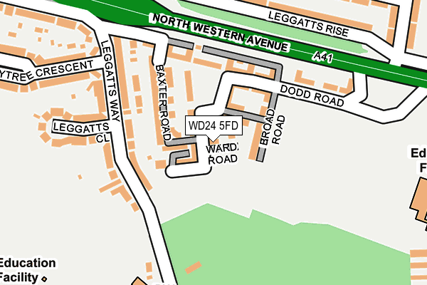 WD24 5FD map - OS OpenMap – Local (Ordnance Survey)