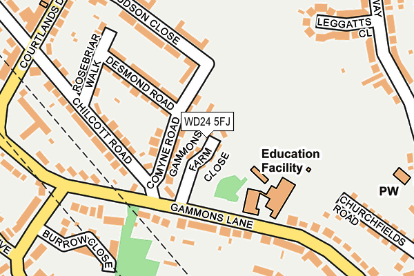WD24 5FJ map - OS OpenMap – Local (Ordnance Survey)