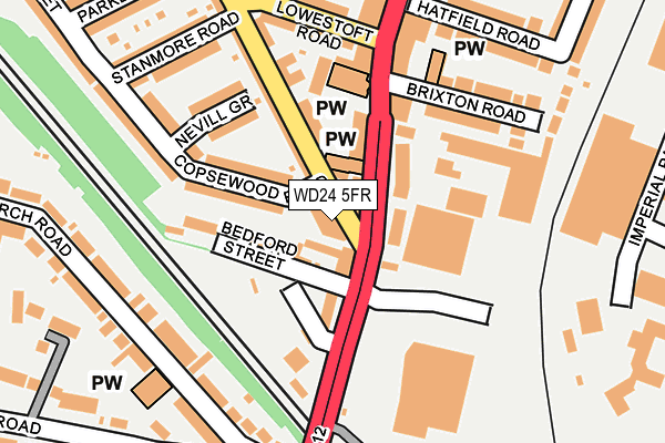 WD24 5FR map - OS OpenMap – Local (Ordnance Survey)
