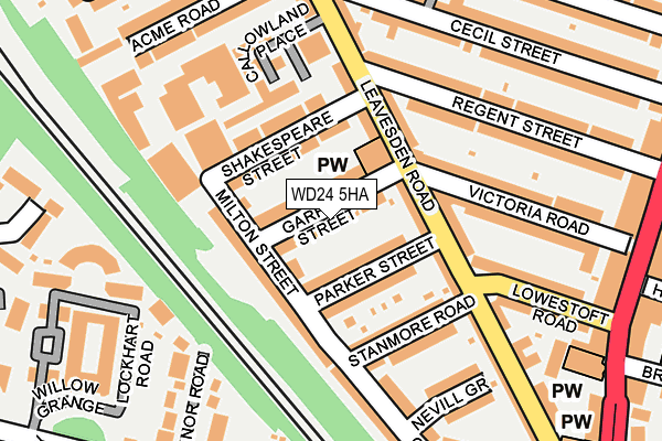 WD24 5HA map - OS OpenMap – Local (Ordnance Survey)