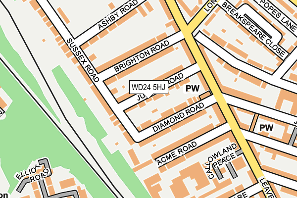 WD24 5HJ map - OS OpenMap – Local (Ordnance Survey)