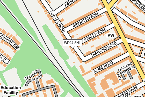 WD24 5HL map - OS OpenMap – Local (Ordnance Survey)