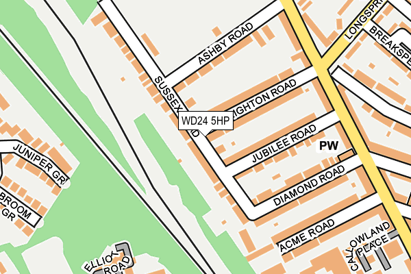 WD24 5HP map - OS OpenMap – Local (Ordnance Survey)