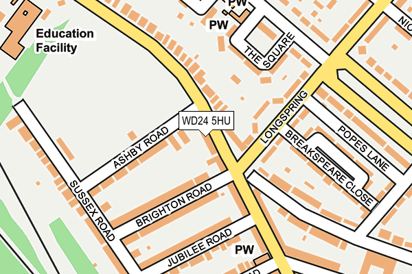 WD24 5HU map - OS OpenMap – Local (Ordnance Survey)