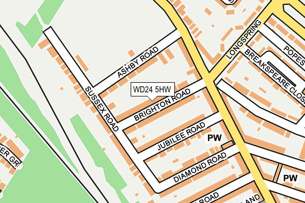 WD24 5HW map - OS OpenMap – Local (Ordnance Survey)
