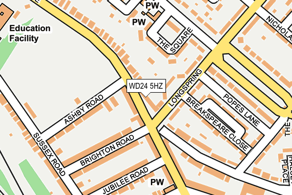 WD24 5HZ map - OS OpenMap – Local (Ordnance Survey)