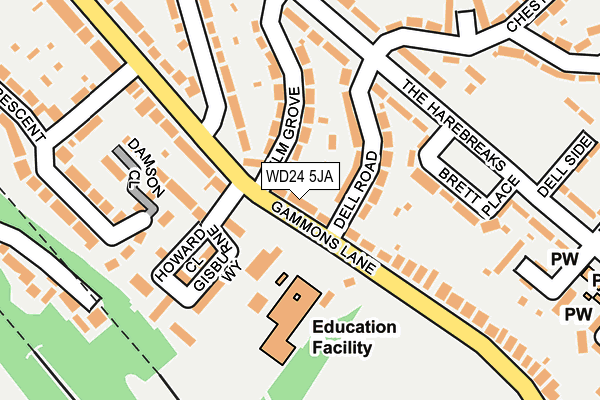 WD24 5JA map - OS OpenMap – Local (Ordnance Survey)