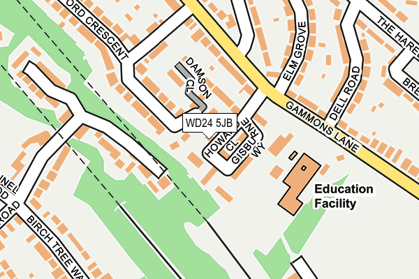WD24 5JB map - OS OpenMap – Local (Ordnance Survey)