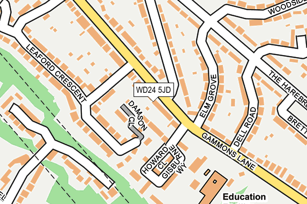 WD24 5JD map - OS OpenMap – Local (Ordnance Survey)