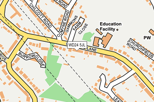 WD24 5JL map - OS OpenMap – Local (Ordnance Survey)
