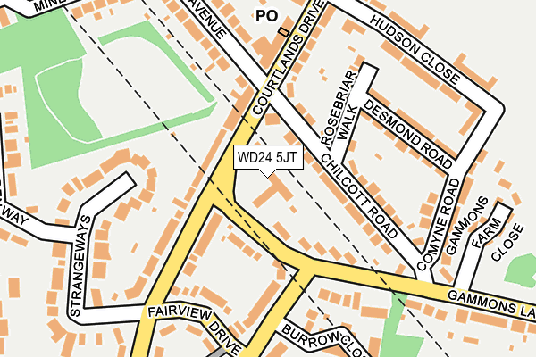 WD24 5JT map - OS OpenMap – Local (Ordnance Survey)