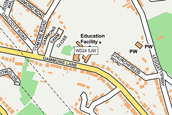WD24 5JW map - OS OpenMap – Local (Ordnance Survey)