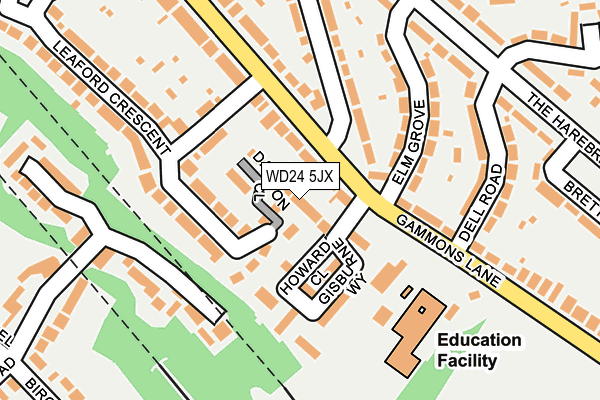 WD24 5JX map - OS OpenMap – Local (Ordnance Survey)