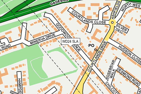 WD24 5LA map - OS OpenMap – Local (Ordnance Survey)