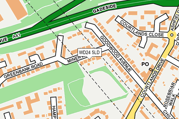 WD24 5LD map - OS OpenMap – Local (Ordnance Survey)