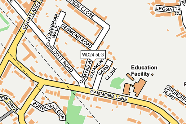 WD24 5LG map - OS OpenMap – Local (Ordnance Survey)