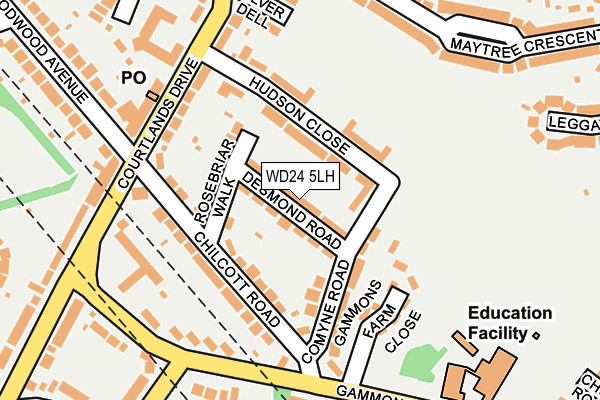 WD24 5LH map - OS OpenMap – Local (Ordnance Survey)