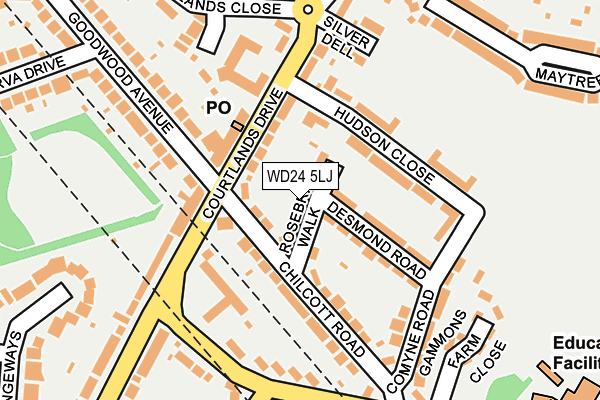 WD24 5LJ map - OS OpenMap – Local (Ordnance Survey)