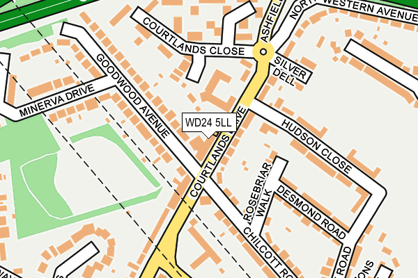 WD24 5LL map - OS OpenMap – Local (Ordnance Survey)