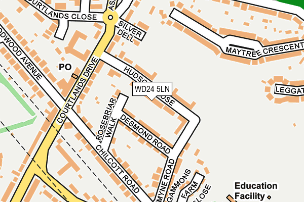 WD24 5LN map - OS OpenMap – Local (Ordnance Survey)