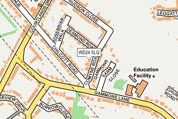 WD24 5LQ map - OS OpenMap – Local (Ordnance Survey)