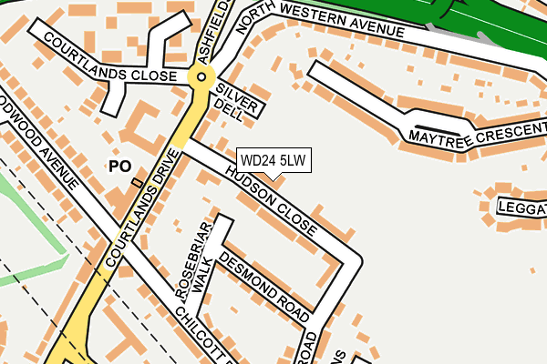 WD24 5LW map - OS OpenMap – Local (Ordnance Survey)