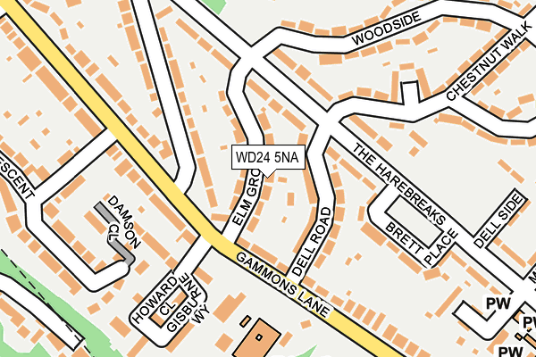 WD24 5NA map - OS OpenMap – Local (Ordnance Survey)