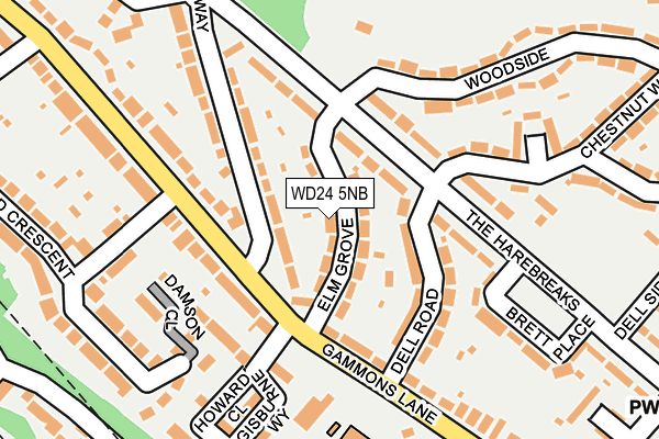 WD24 5NB map - OS OpenMap – Local (Ordnance Survey)