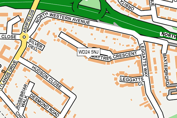 WD24 5NJ map - OS OpenMap – Local (Ordnance Survey)