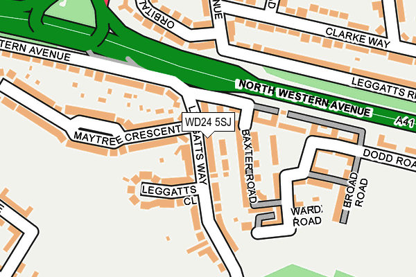 WD24 5SJ map - OS OpenMap – Local (Ordnance Survey)