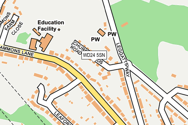 WD24 5SN map - OS OpenMap – Local (Ordnance Survey)