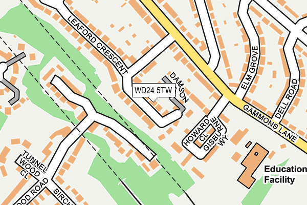 WD24 5TW map - OS OpenMap – Local (Ordnance Survey)