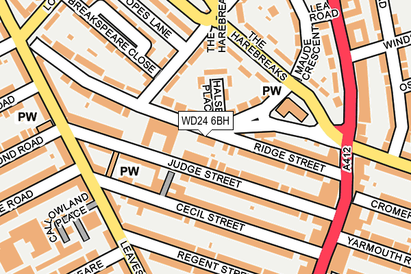 WD24 6BH map - OS OpenMap – Local (Ordnance Survey)