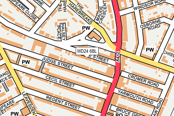 WD24 6BL map - OS OpenMap – Local (Ordnance Survey)