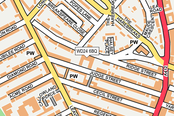 WD24 6BQ map - OS OpenMap – Local (Ordnance Survey)