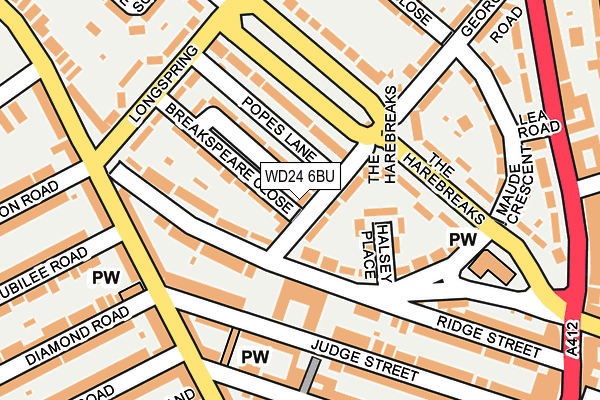 WD24 6BU map - OS OpenMap – Local (Ordnance Survey)