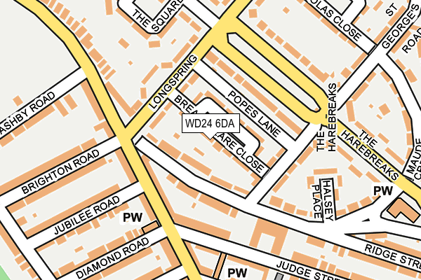 WD24 6DA map - OS OpenMap – Local (Ordnance Survey)