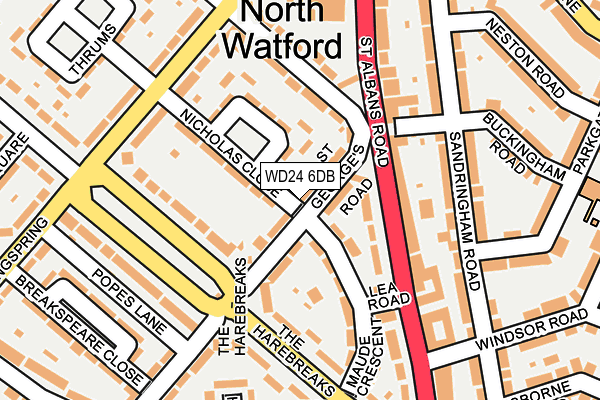 WD24 6DB map - OS OpenMap – Local (Ordnance Survey)