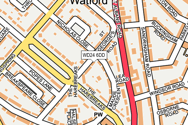 WD24 6DD map - OS OpenMap – Local (Ordnance Survey)