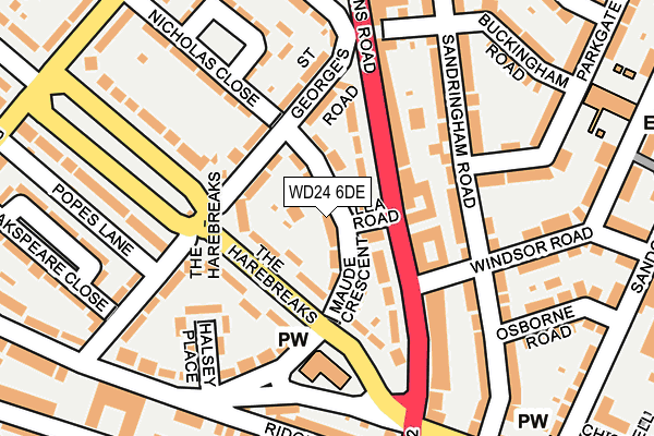 WD24 6DE map - OS OpenMap – Local (Ordnance Survey)