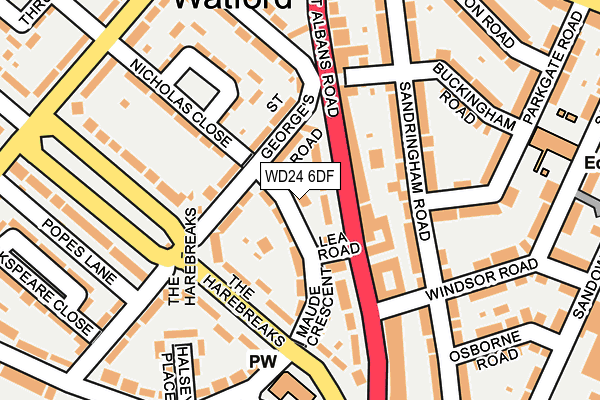 WD24 6DF map - OS OpenMap – Local (Ordnance Survey)