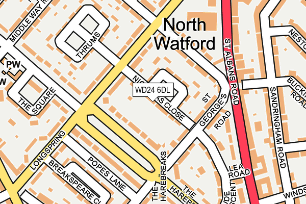 WD24 6DL map - OS OpenMap – Local (Ordnance Survey)