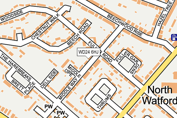 WD24 6HJ map - OS OpenMap – Local (Ordnance Survey)