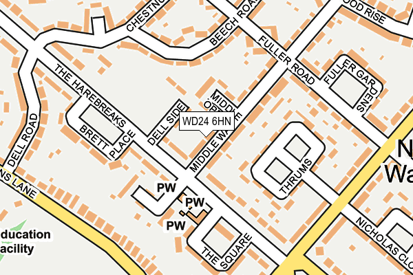 WD24 6HN map - OS OpenMap – Local (Ordnance Survey)