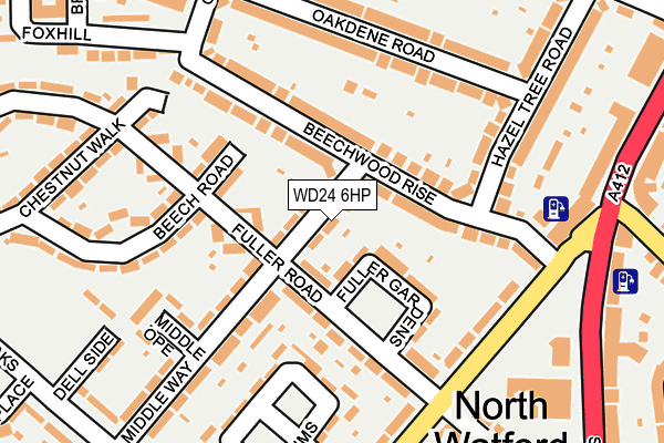 WD24 6HP map - OS OpenMap – Local (Ordnance Survey)