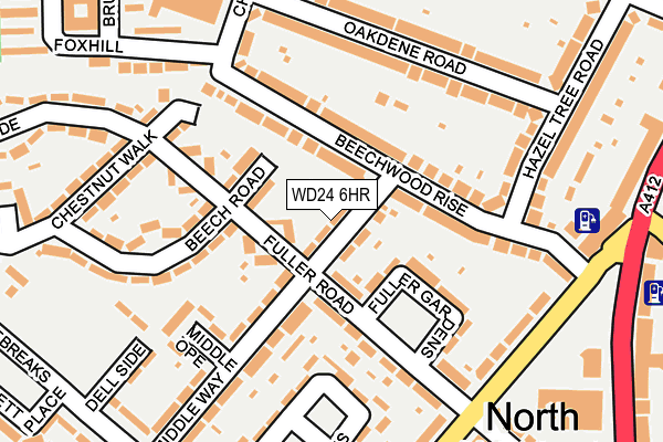 WD24 6HR map - OS OpenMap – Local (Ordnance Survey)
